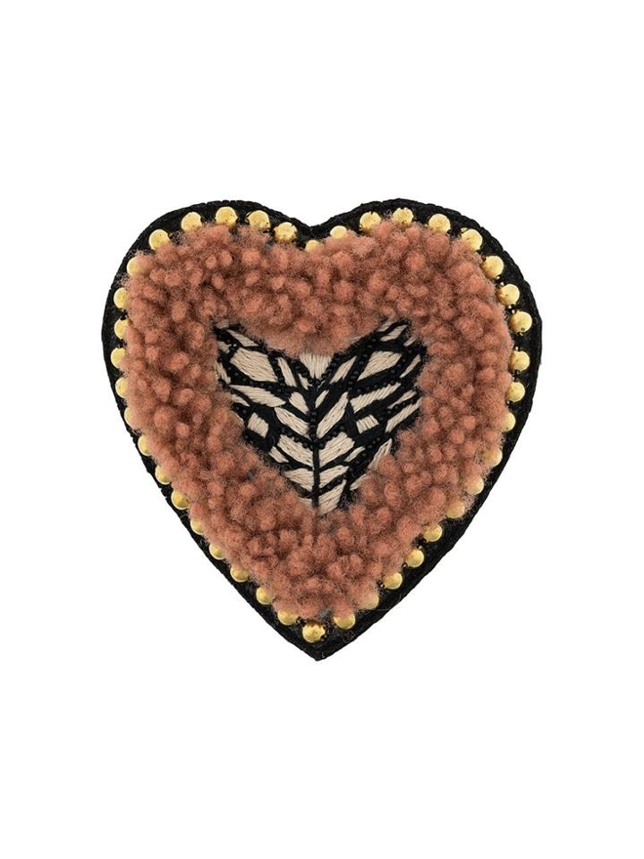 Yves Salomon Meteo Embellished Heart Brooch - Pink & Purple