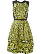 Oscar De La Renta Floral Embroidered Evening Dress, Women's, Size: 8, Yellow/orange, Polyester/nylon/silk