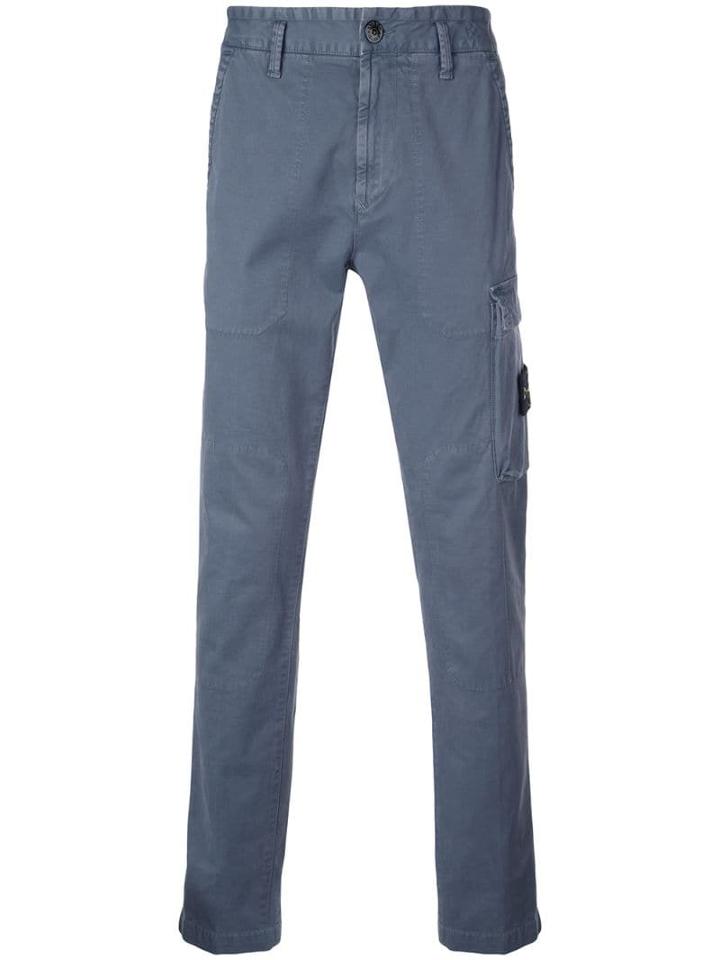 Stone Island Logo-patch Cargo Trousers - Grey
