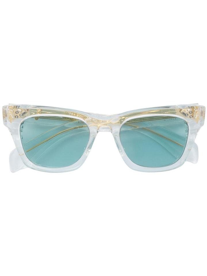 Jacques Marie Mage Thick Rimmed Square Sunglasses - White