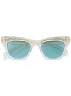 Jacques Marie Mage Thick Rimmed Square Sunglasses - White