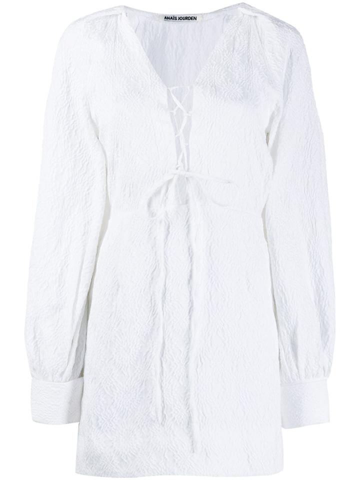 Jourden Lolita Cut-out Shoulder Dress - White