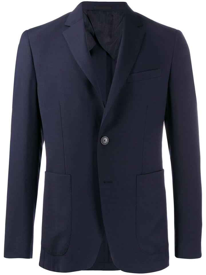 Pal Zileri Fitted Single Breasted Blazer - Blue