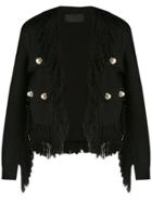 Andrea Bogosian Fringed Coat - Black