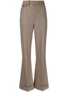 Chloe Plaid Flared Trousers