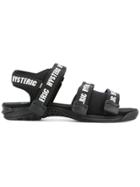 Hysteric Glamour Logo Print Strapped Sandals - Black