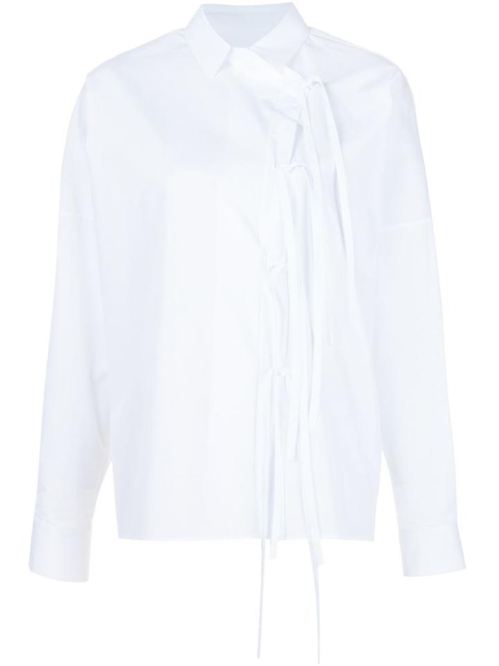 Maison Margiela Tie Front Shirt, Women's, Size: 42, White, Cotton
