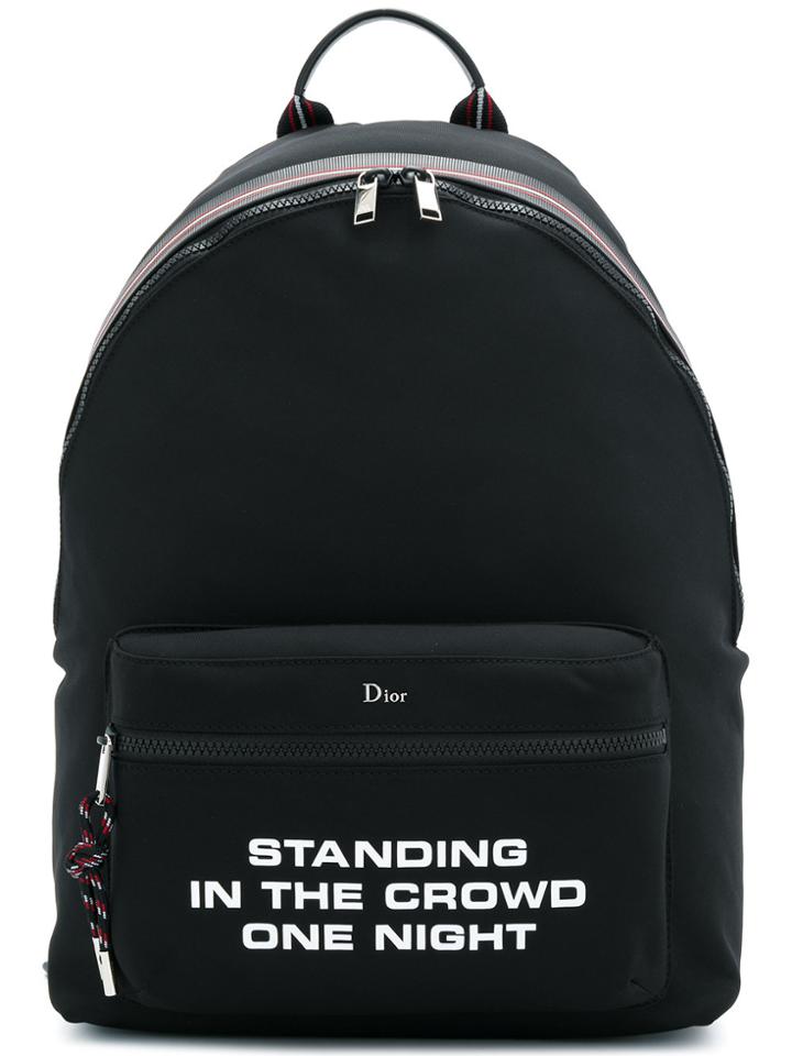 Dior Homme Slogan Backpack - Black