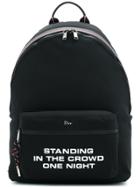 Dior Homme Slogan Backpack - Black