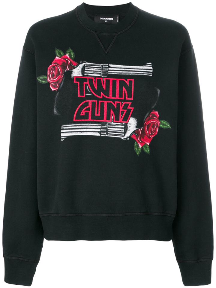 Dsquared2 Twin Guns Print Sweatshirt - Black