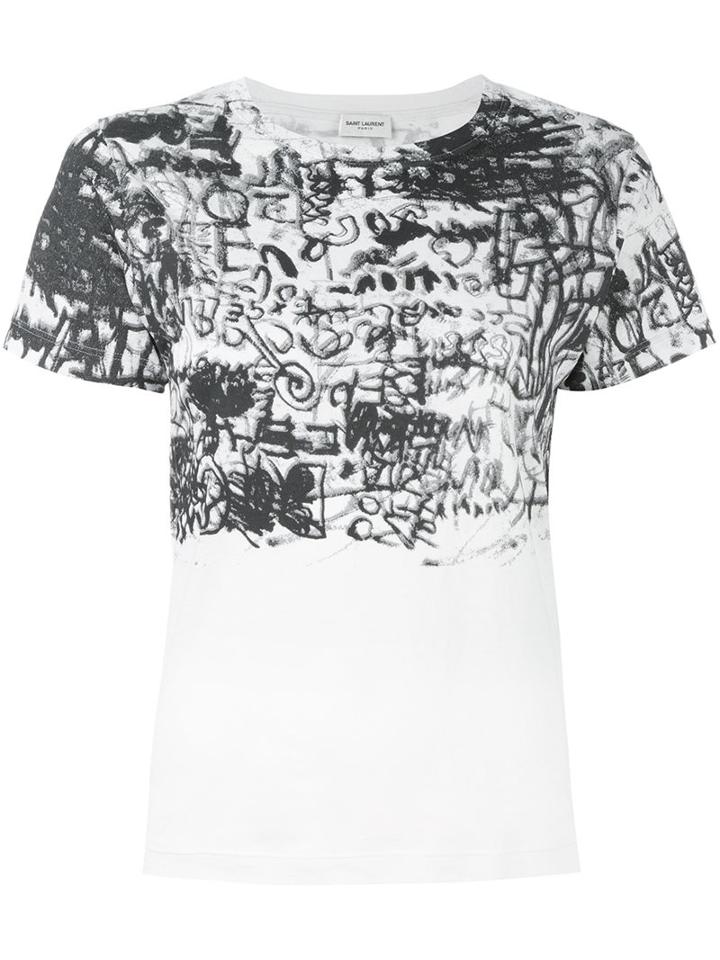 Saint Laurent Graffiti Print T-shirt