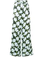 Off-white Floral Print Trousers - Multicolour