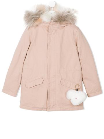 Yves Salomon Enfant - Hooded Parka - Kids - Cotton/polyester/marmot Fur - 6 Yrs, Pink/purple