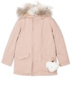 Yves Salomon Enfant - Hooded Parka - Kids - Cotton/polyester/marmot Fur - 6 Yrs, Pink/purple