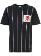 Kent & Curwen Striped Rose Patch T-shirt - Blue