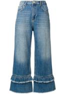 Liu Jo Cropped Flare Jeans - Blue