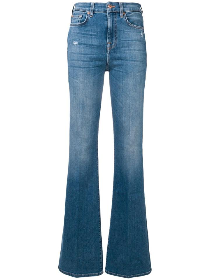 7 For All Mankind Flared Leg Jeans - Blue