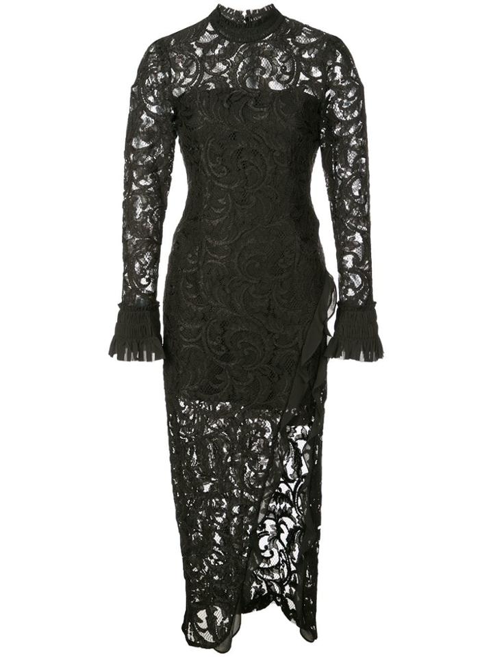 Alexis Fala Lace Midi Dress - Black