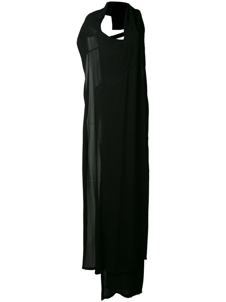 Ann Demeulemeester Single Back Strap Gown, Women's, Size: 36, Black, Viscose/spandex/elastane