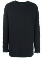 Blood Brother - Frayed Trim Sweater - Men - Cotton - L, Black, Cotton