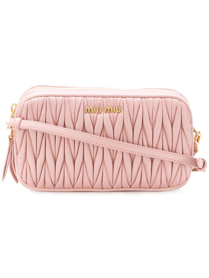Miu Miu Matelassé Cross-body Bag - Pink & Purple
