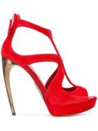 Alexander Mcqueen Horn Heel Sandals - Red