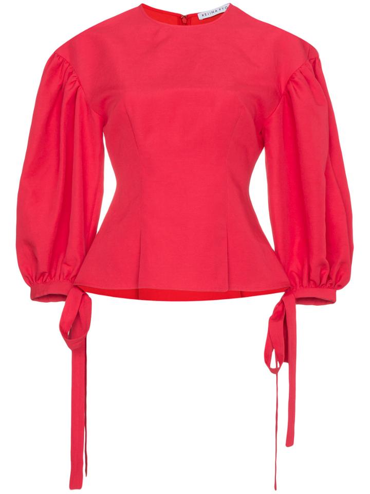 Rejina Pyo Maddie Puff Sleeve Blouse - Red