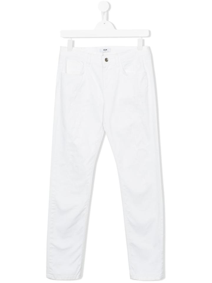 Msgm Kids Casual Trousers, Size: 14 Yrs, White