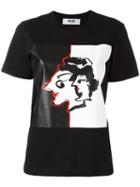 Msgm Art Print T-shirt, Women's, Size: Large, Black, Cotton