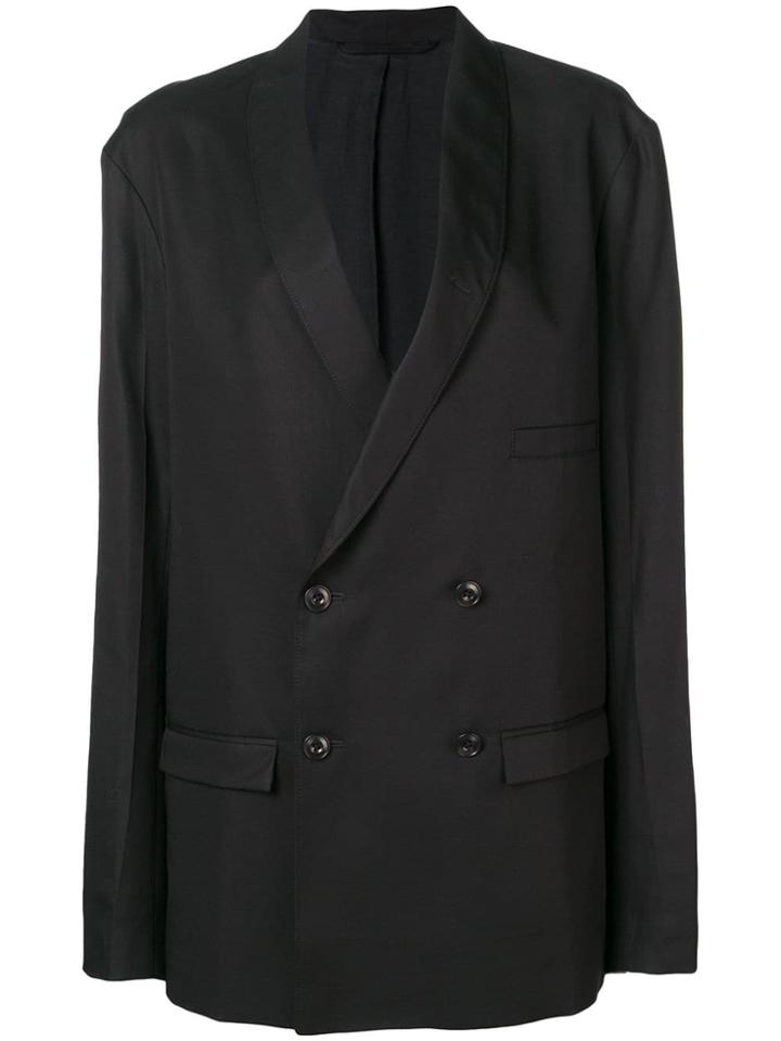 Lemaire Double Breasted Boyfriend Blazer - Black