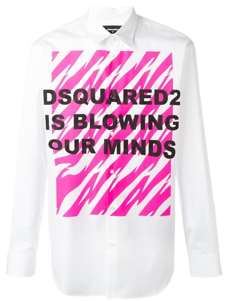 Dsquared2 Blowing Our Minds Shirt, Men's, Size: 48, White, Cotton