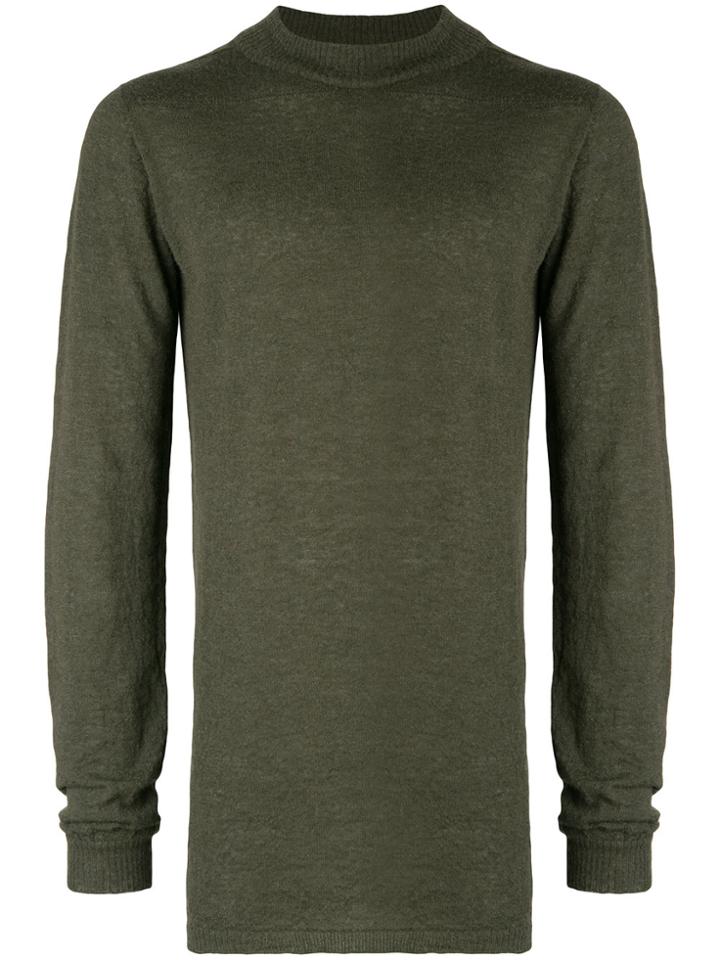 Rick Owens Mid-length Mock Neck Sweater - Green