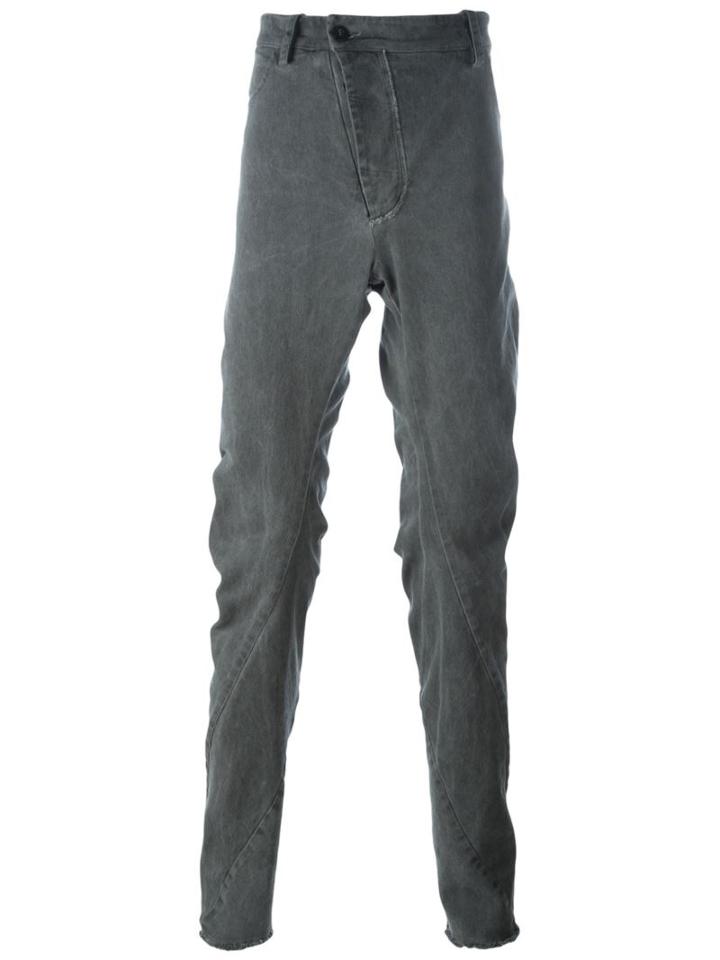 Lost & Found Rooms Diagonal Fly Slim Pants, Men's, Size: Xl, Grey, Cotton/spandex/elastane