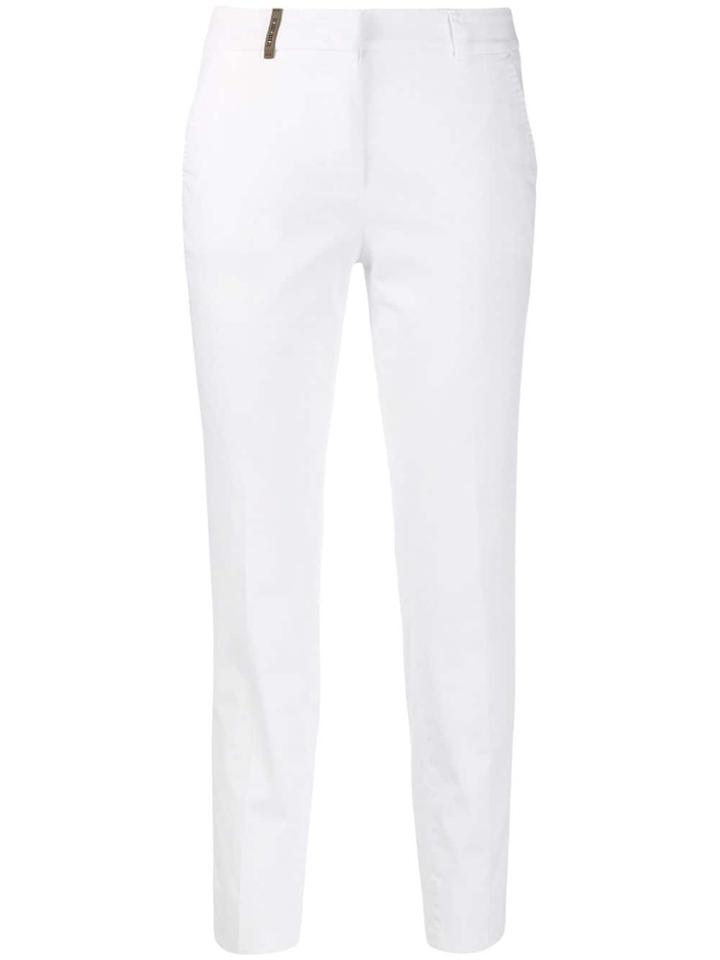 Peserico Tailored Cropped Chinos - White