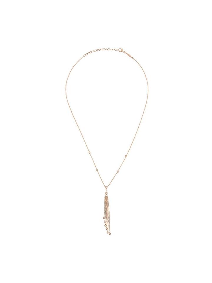 Jacquie Aiche 'thin Chain Diamond Tassel' Necklace, Women's, Metallic