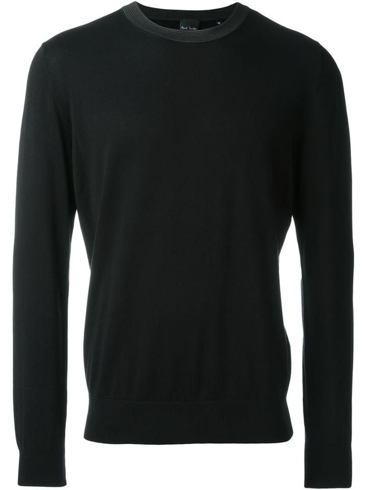 Ps Paul Smith Crew Neck Sweater, Men's, Size: L, Black, Cotton