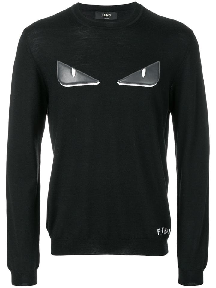 Fendi Bag Bugs-appliqué Pullover - Black