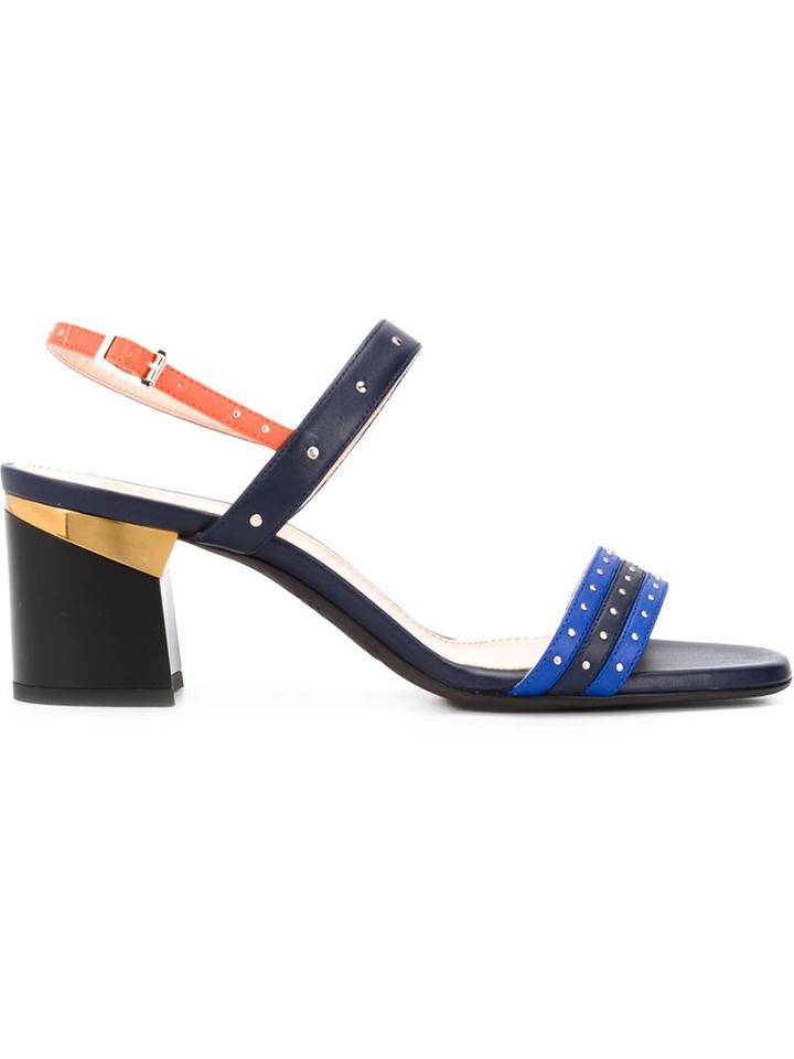 Lanvin Studded Sandals, Women's, Size: 38.5, Blue, Leather
