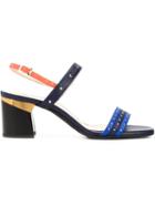 Lanvin Studded Sandals, Women's, Size: 38.5, Blue, Leather
