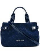 Armani Jeans Heart Print Shoulder Bag, Women's, Blue
