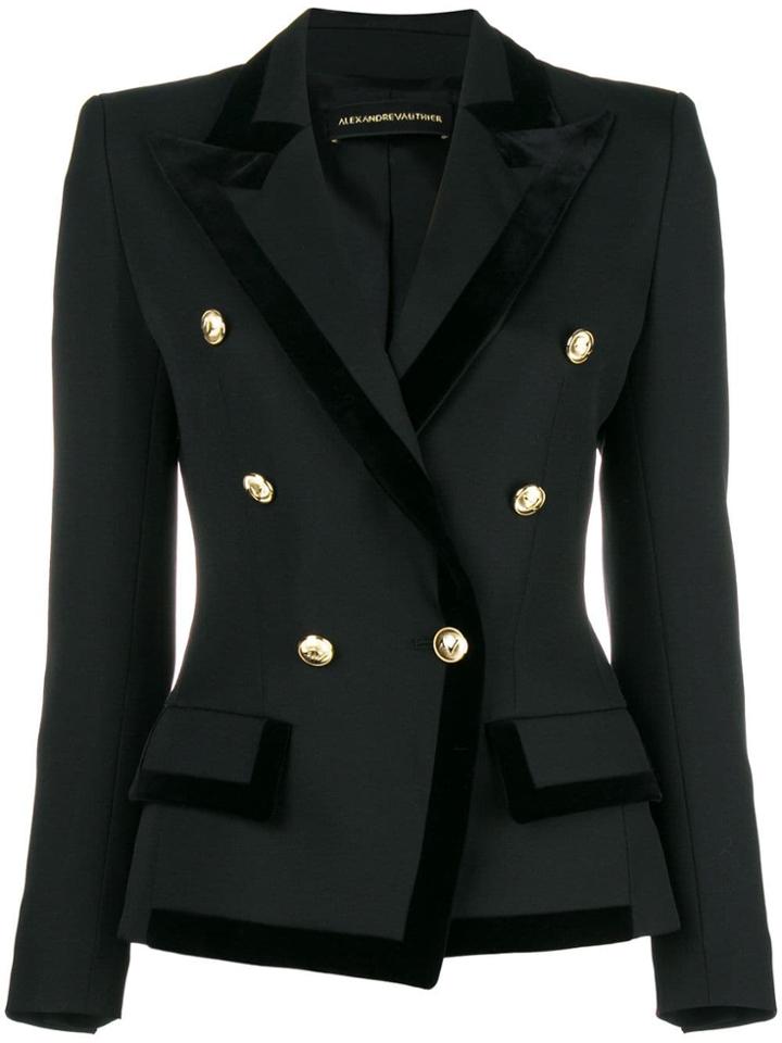 Alexandre Vauthier Velvet Detailing Blazer - Black