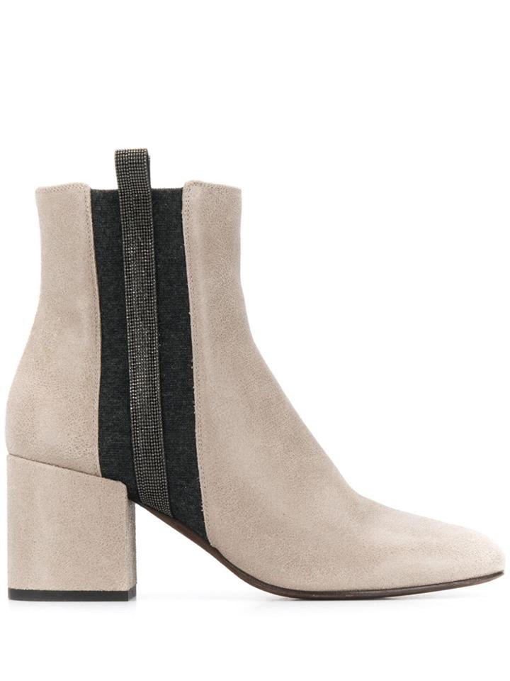 Brunello Cucinelli Textured Ankle Boots - Grey