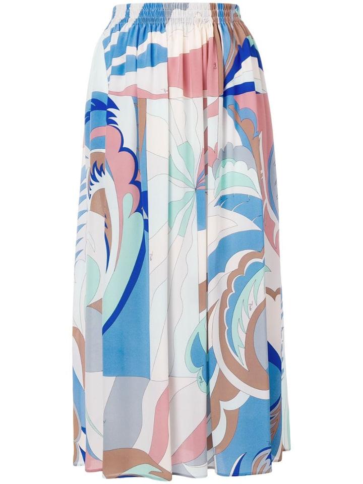 Emilio Pucci Acapulco Print Midi Skirt - Blue