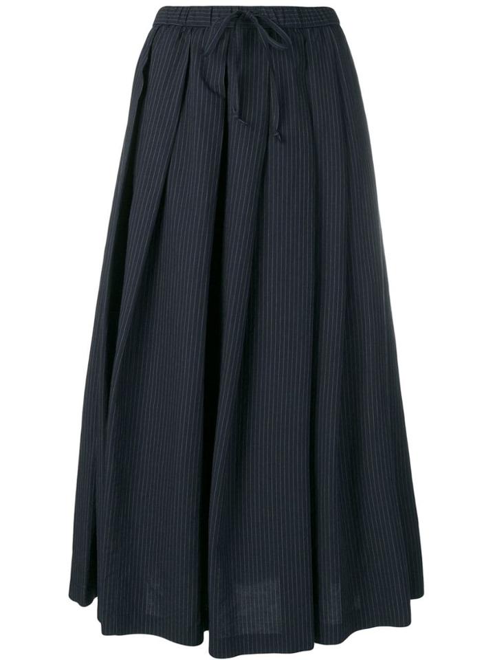 Aspesi Pinstripe Pleated Skirt - Blue