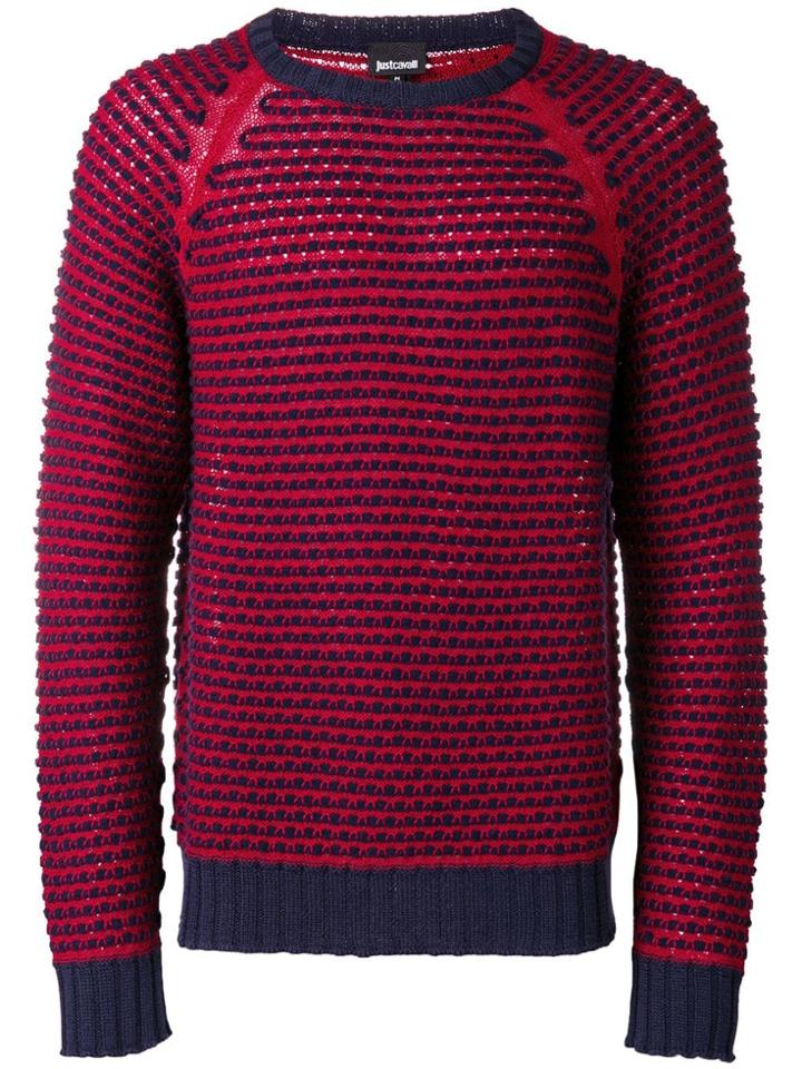 Just Cavalli Chunky Knit Raglan Sweater - Red