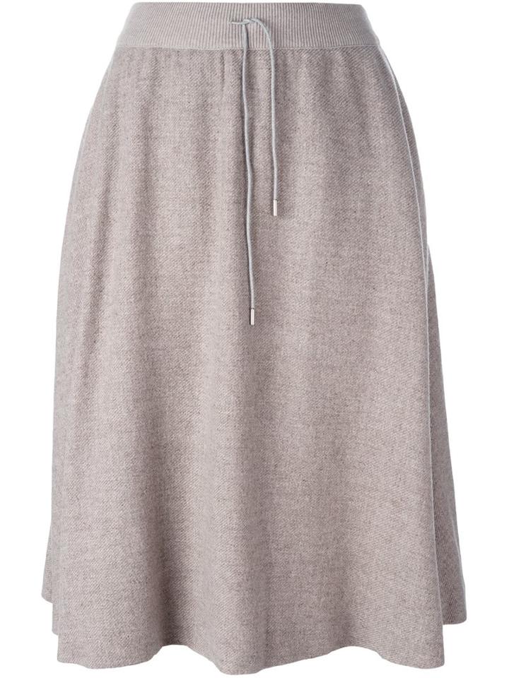 Fabiana Filippi Drawstring Waist Full Skirt, Women's, Size: 44, Nude/neutrals, Cashgora/merino/viscose/polybutylene Terephthalate (pbt)