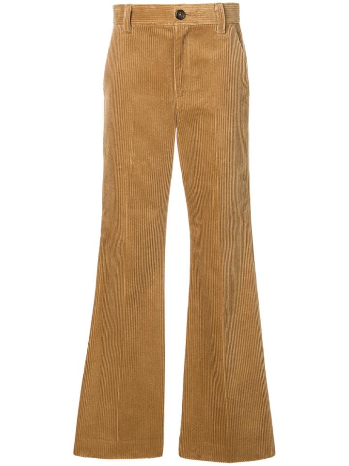 Marc Jacobs Flared Corduroy Trousers - Nude & Neutrals
