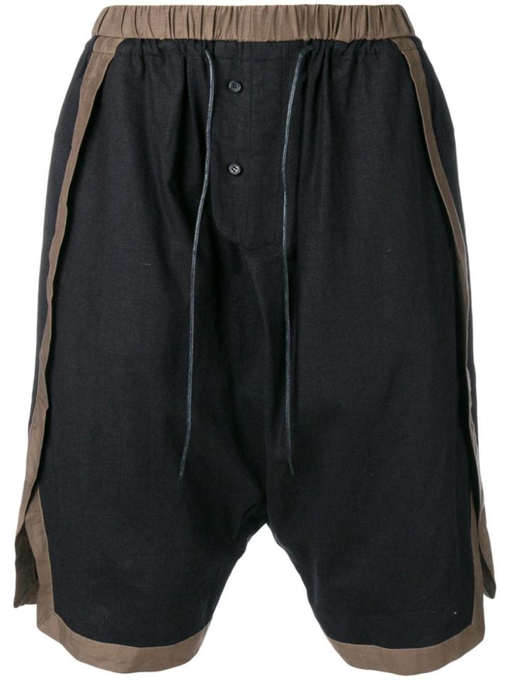Joe Chia Two Tone Drop-crotch Shorts - Black