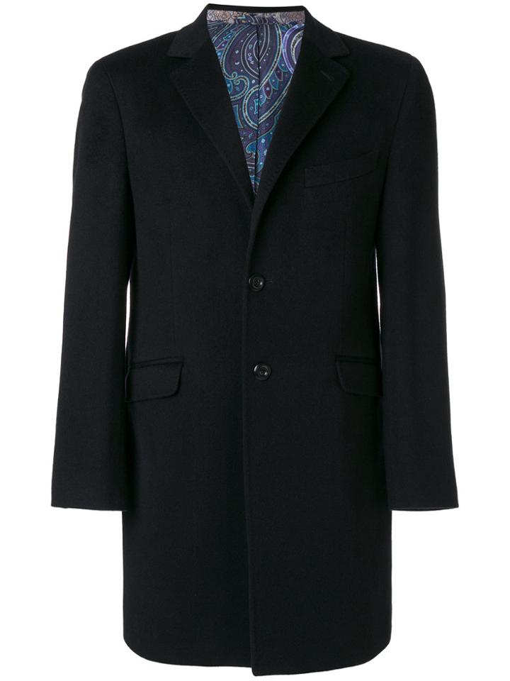 Etro Single Breasted Coat - Blue