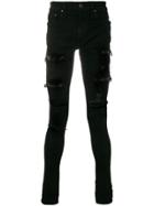 Amiri Distressed And Stud Detail Skinny Jeans - Black